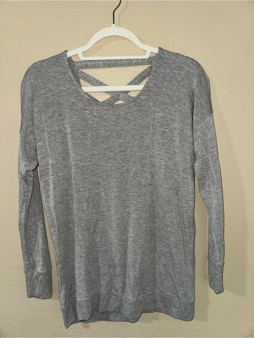 Athleta Grey Sweatshirt Cross Back XXS
